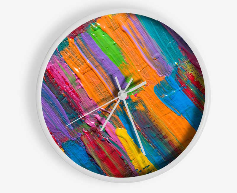 Thick and runny brush strokes Clock - Wallart-Direct UK