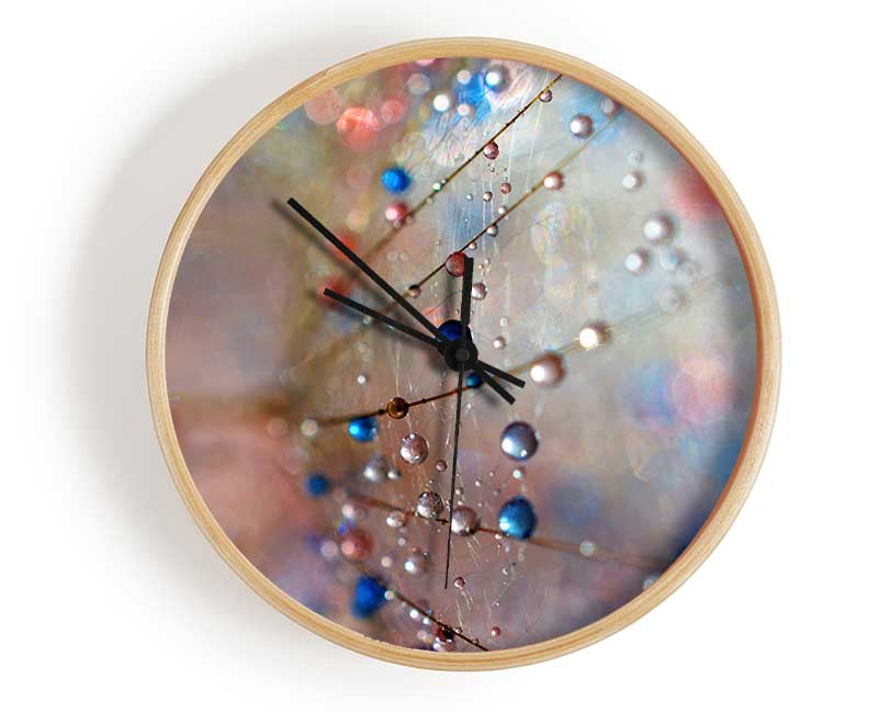 Droplets of colour on a flower Clock - Wallart-Direct UK