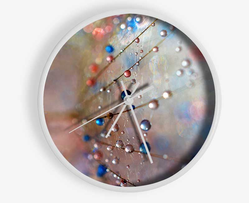 Droplets of colour on a flower Clock - Wallart-Direct UK