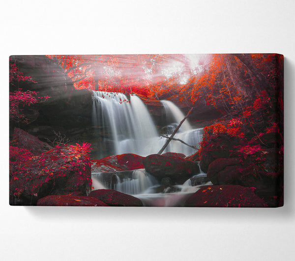 Red Forest Waterfall Delight