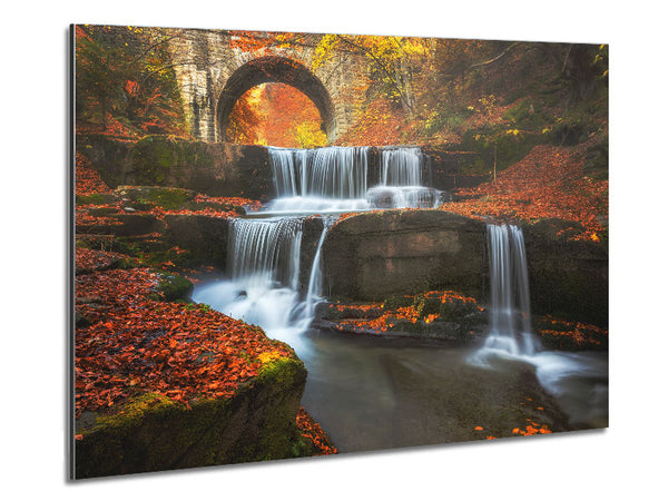 Waterfall under the bridge