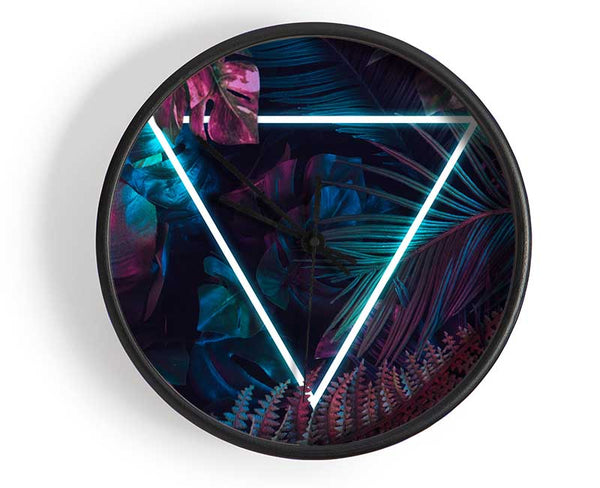 Neon triangle in the jungle Clock - Wallart-Direct UK