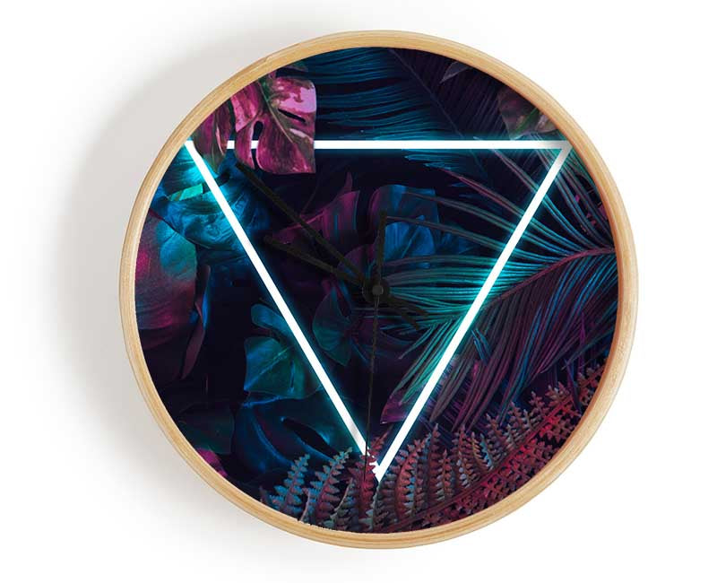 Neon triangle in the jungle Clock - Wallart-Direct UK