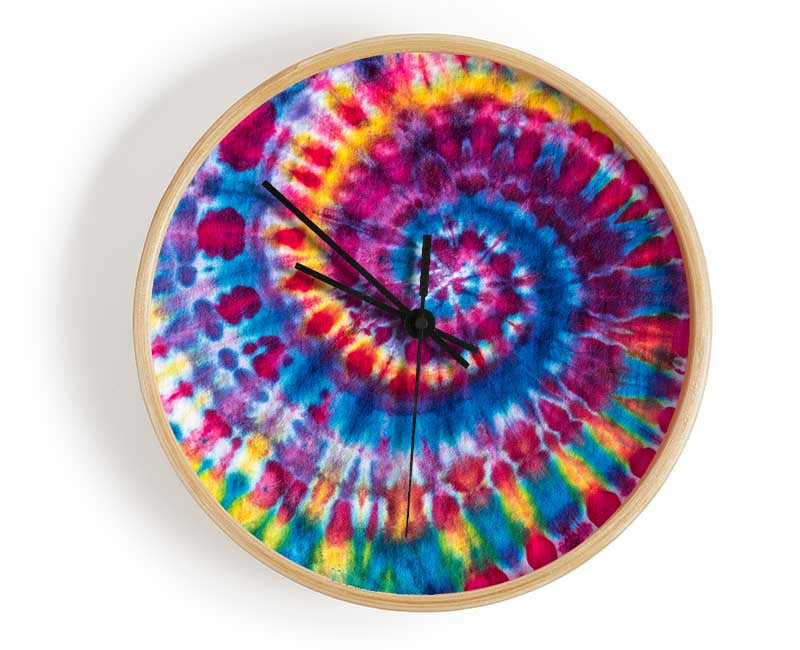 Spiral tie dye Clock - Wallart-Direct UK