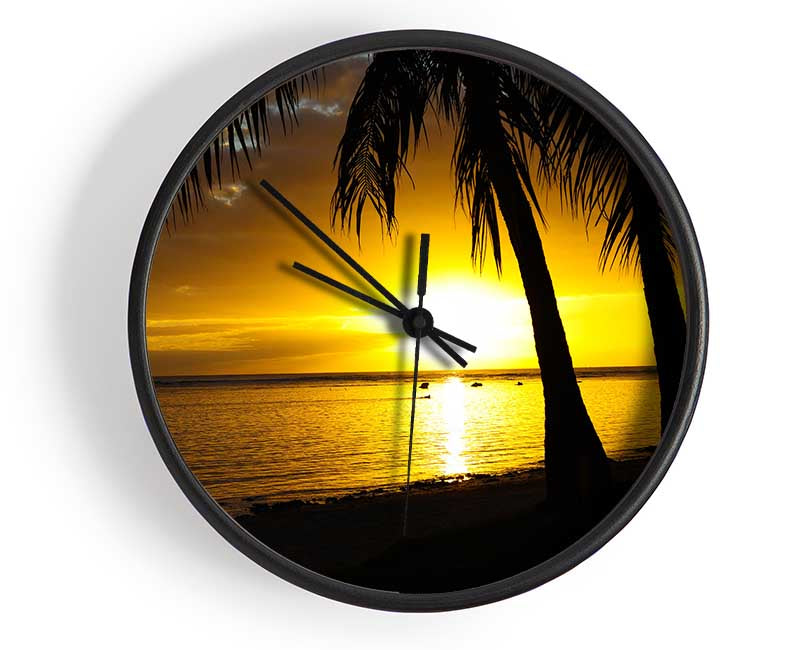 Watching the sunset in paradise Clock - Wallart-Direct UK