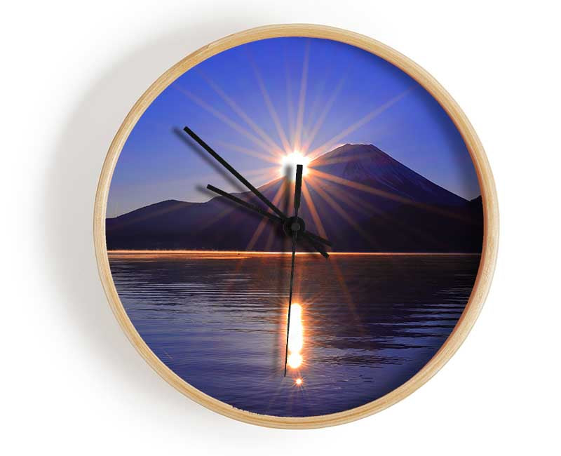 Sunset over the mountain dusk Clock - Wallart-Direct UK