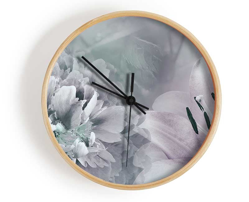 Flower Montage Clock - Wallart-Direct UK