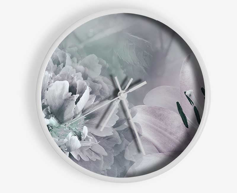 Flower Montage Clock - Wallart-Direct UK