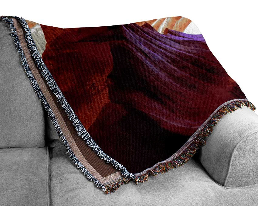 Colourful cave formations Woven Blanket