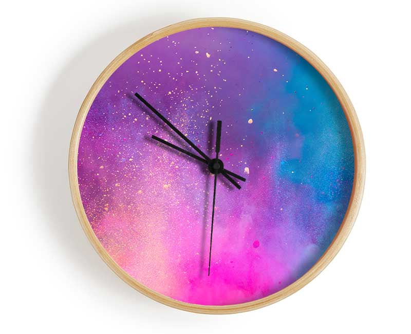 Colourful Dust Explosion Clock - Wallart-Direct UK