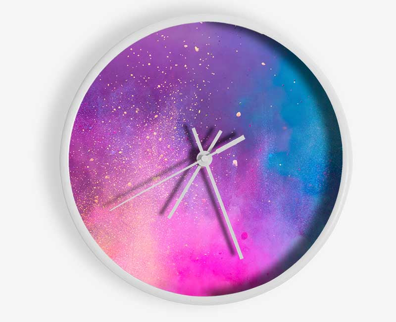 Colourful Dust Explosion Clock - Wallart-Direct UK