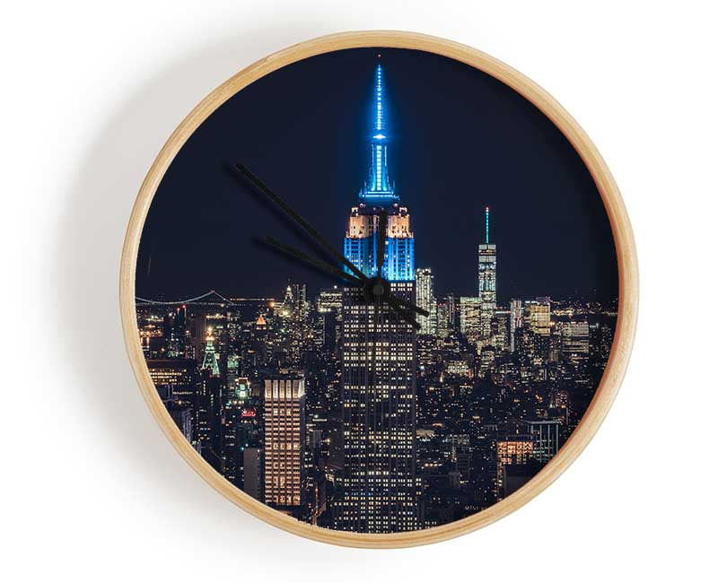 Lighting up the building Clock - Wallart-Direct UK