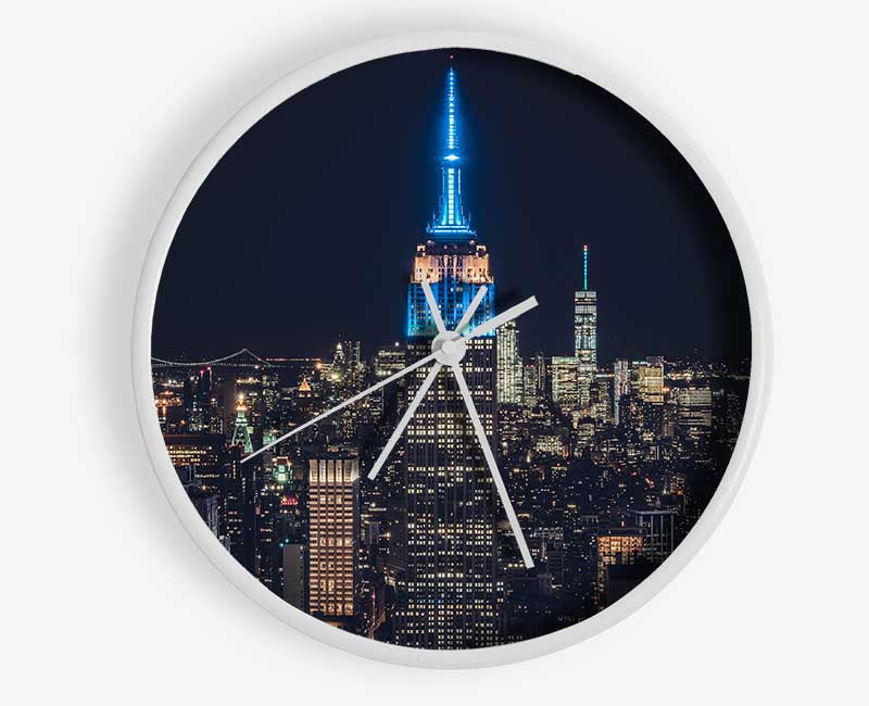 Lighting up the building Clock - Wallart-Direct UK