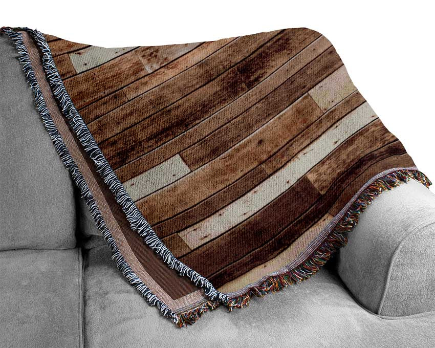 Planks of Horizontal wood Woven Blanket