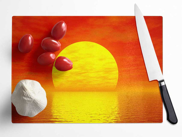 Glorious Orange sunset Glass Chopping Board