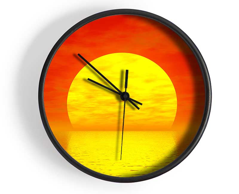 Glorious Orange sunset Clock - Wallart-Direct UK