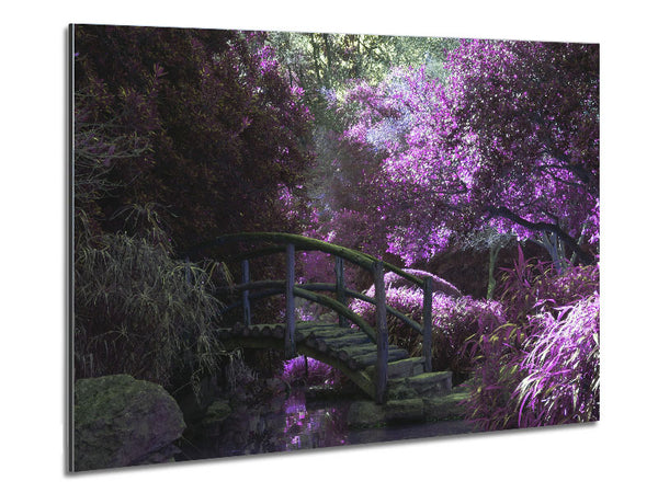 Little foot bridge in the lilac forest