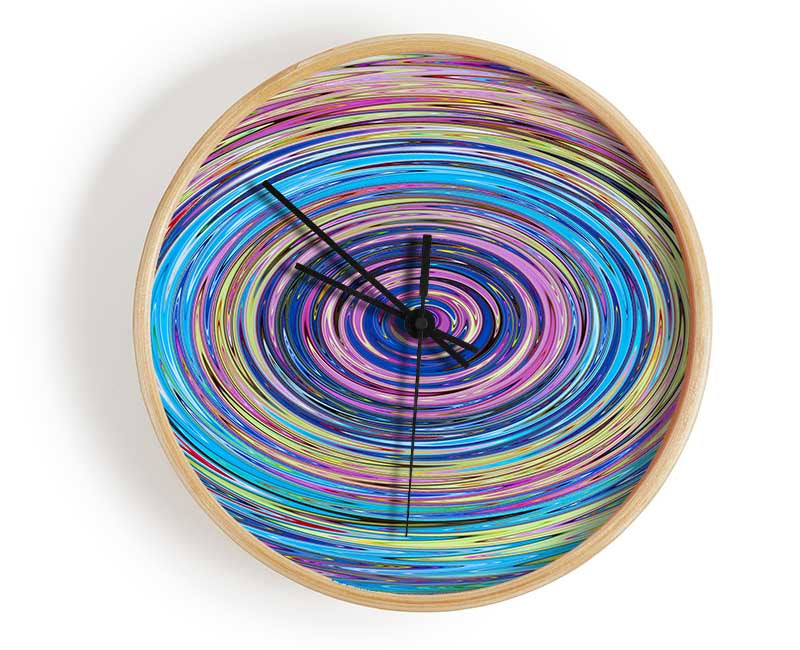 Circular colour ripples Clock - Wallart-Direct UK