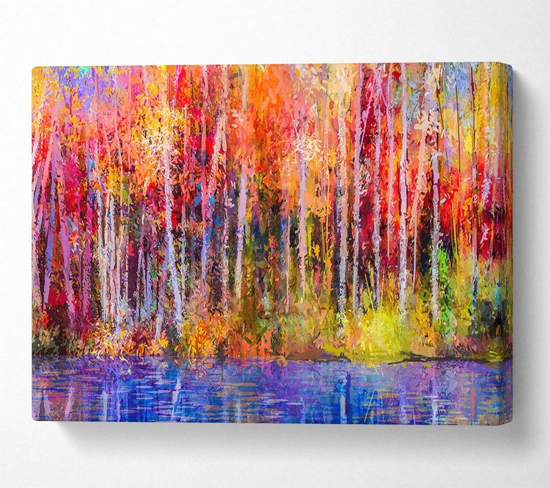 Picture of Abstract forest colour strokes Canvas Print Wall Art