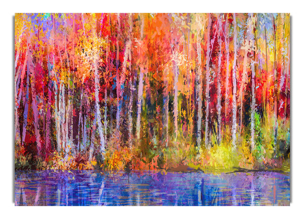 Abstract forest colour strokes