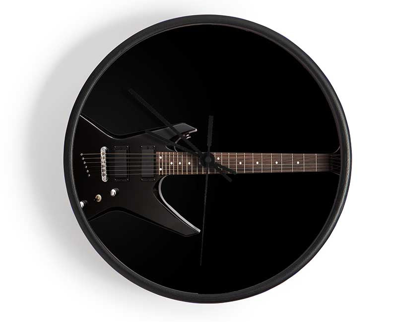 Rock and roll black guitar Clock - Wallart-Direct UK