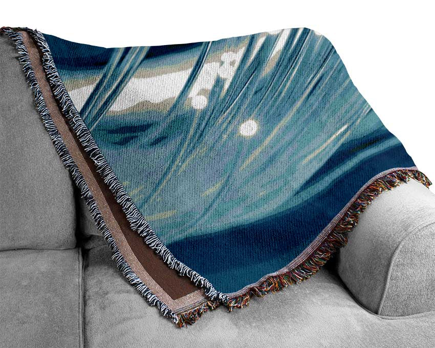 Glowing Blue crystals Woven Blanket