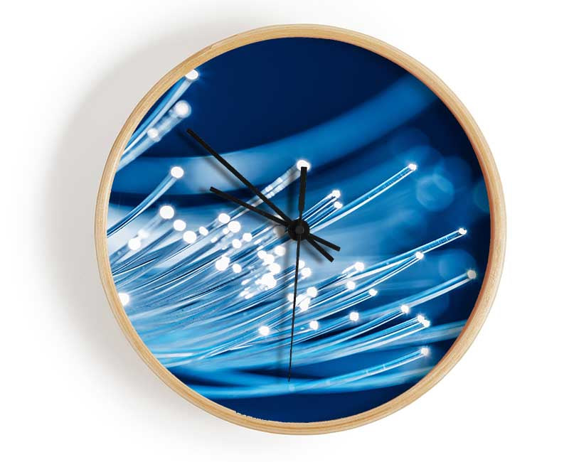 Glowing Blue crystals Clock - Wallart-Direct UK