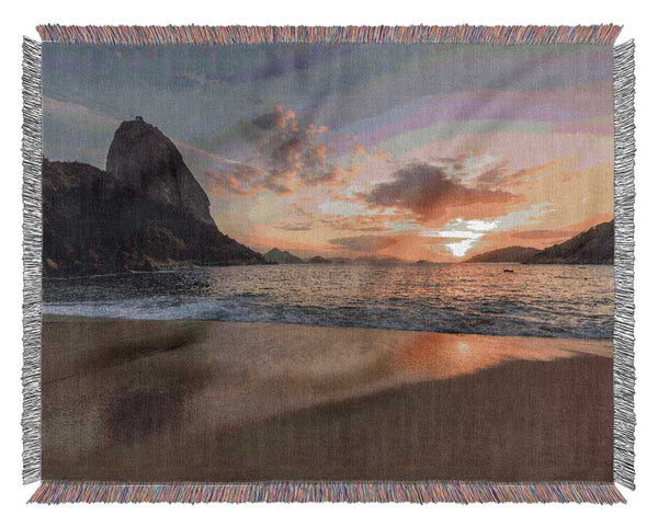 Spectaclar view at the beach Woven Blanket