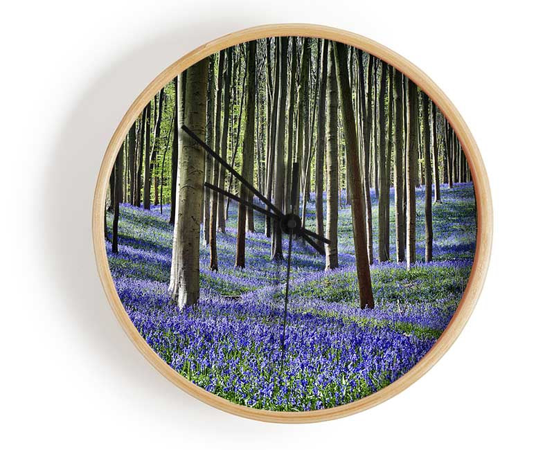 Stunning beautiful lilac woodland walk Clock - Wallart-Direct UK