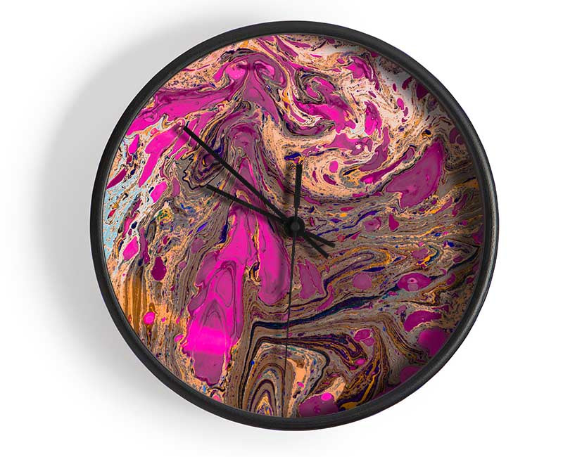 Oily Paint flows Clock - Wallart-Direct UK