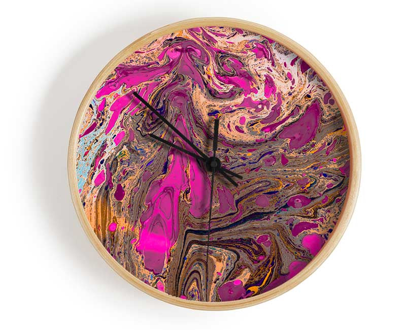 Oily Paint flows Clock - Wallart-Direct UK