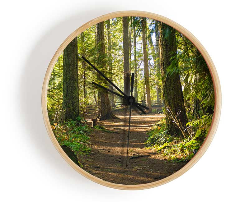 British woodland walk trale Clock - Wallart-Direct UK