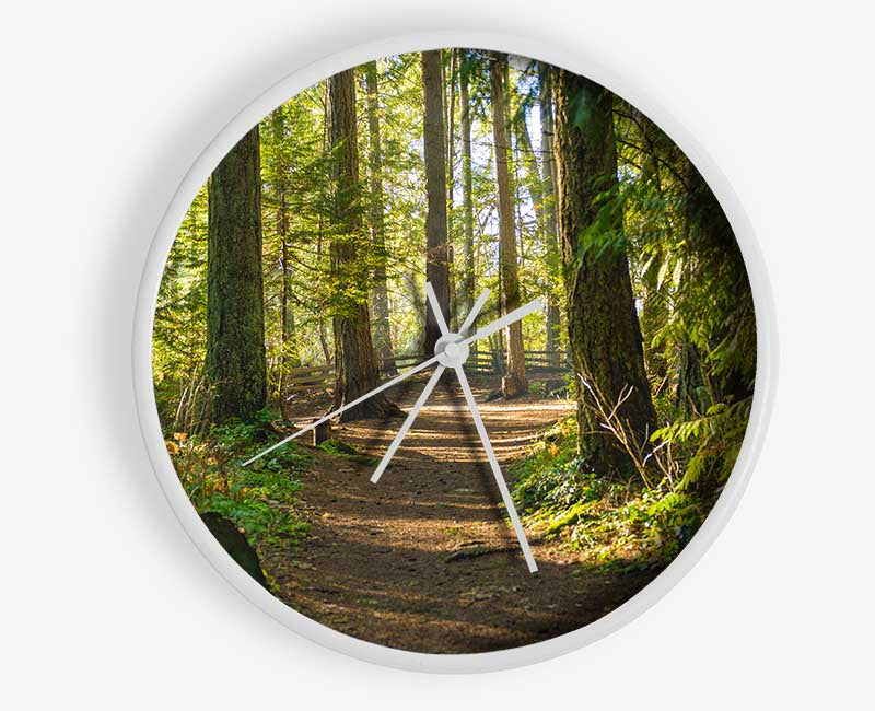 British woodland walk trale Clock - Wallart-Direct UK