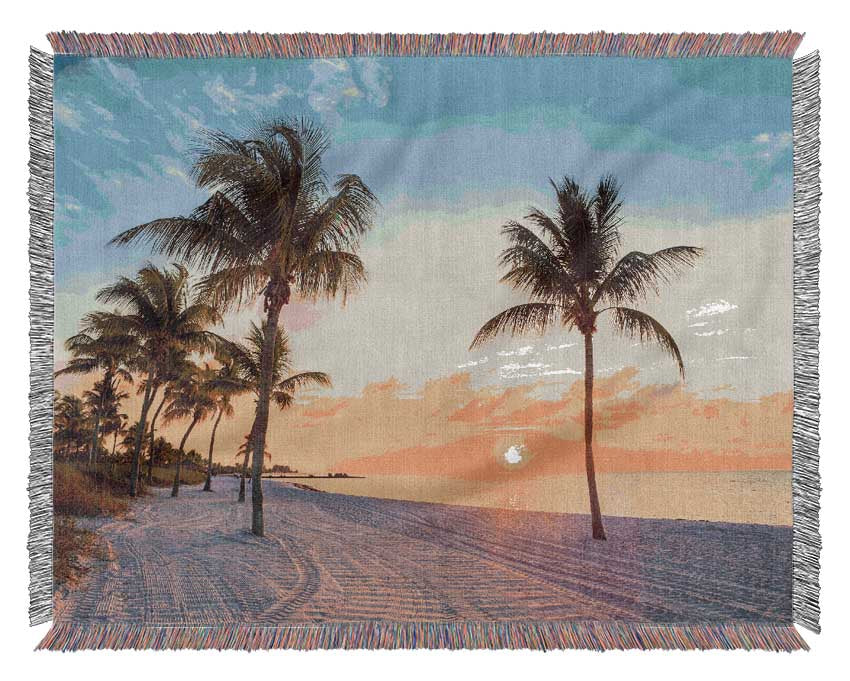 Sandy paradise heaven Woven Blanket