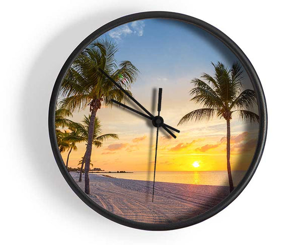 Sandy paradise heaven Clock - Wallart-Direct UK