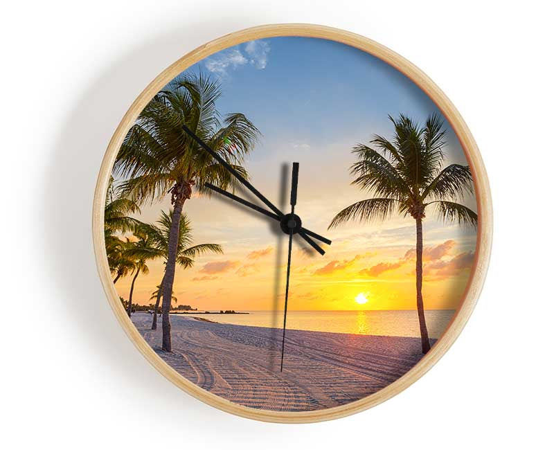 Sandy paradise heaven Clock - Wallart-Direct UK