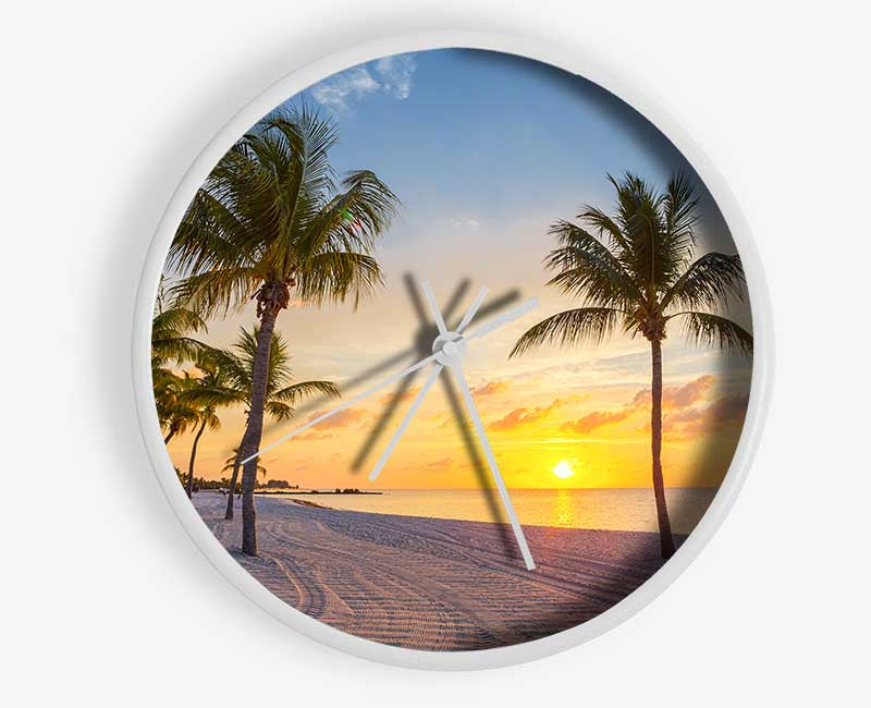 Sandy paradise heaven Clock - Wallart-Direct UK