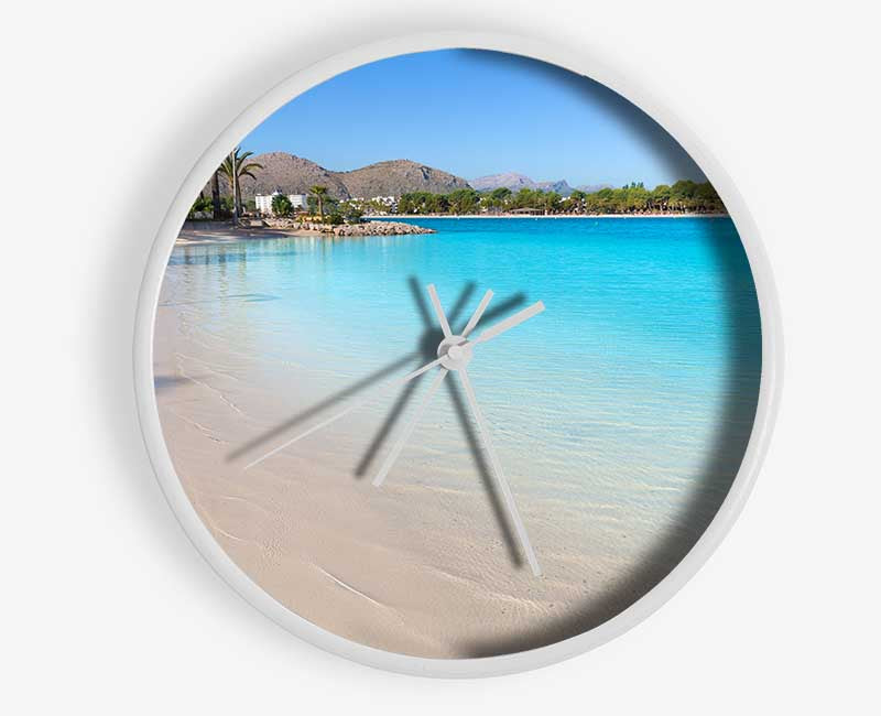 Sunset beach resort Clock - Wallart-Direct UK