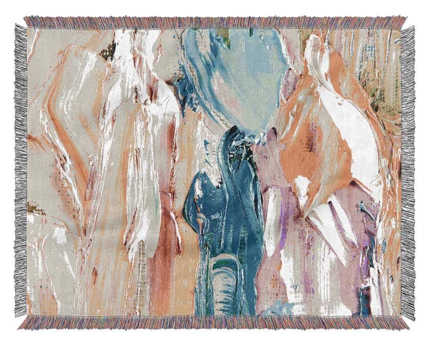 Paint heavy textures Woven Blanket