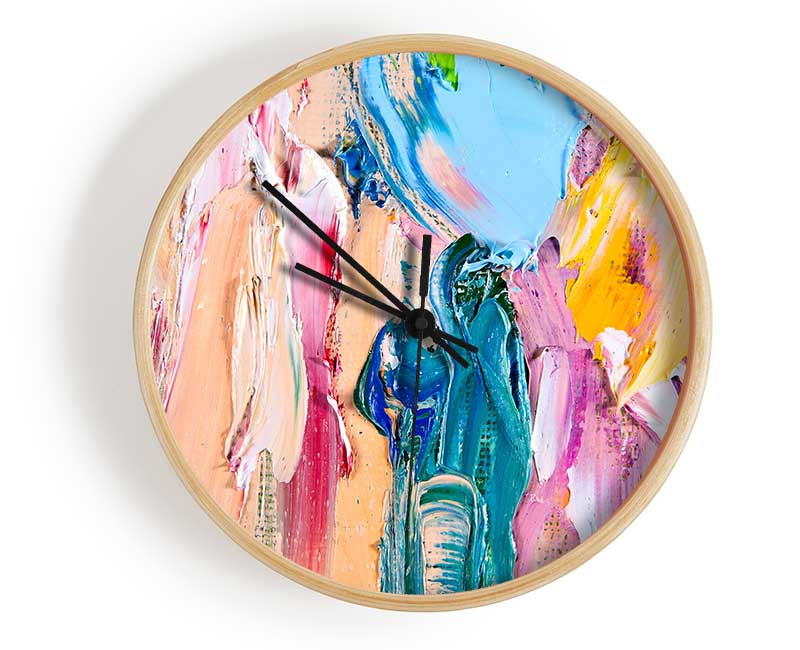 Paint heavy textures Clock - Wallart-Direct UK