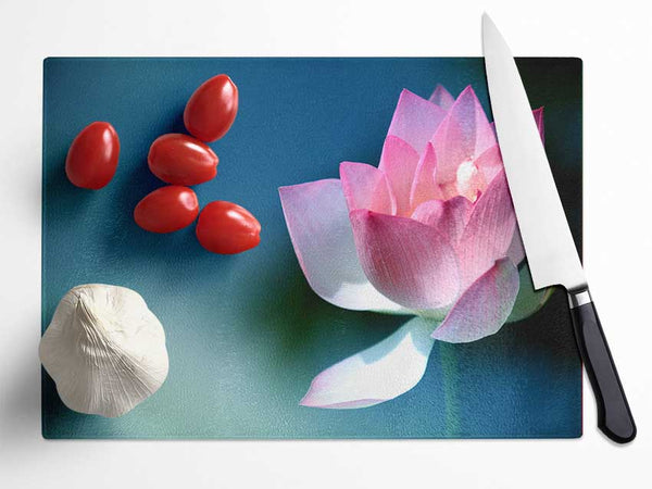 Pink flower in detail Glass Chopping Board