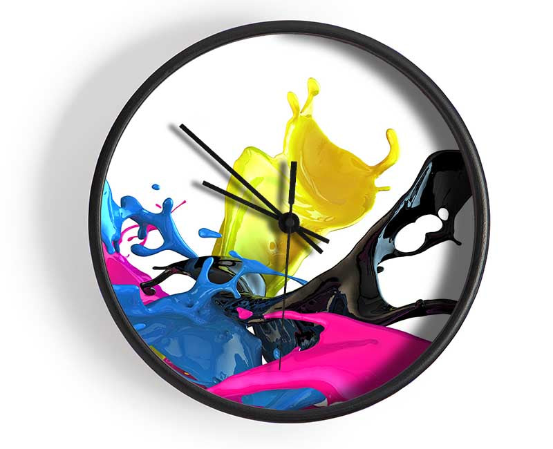 Funky colour splash Clock - Wallart-Direct UK