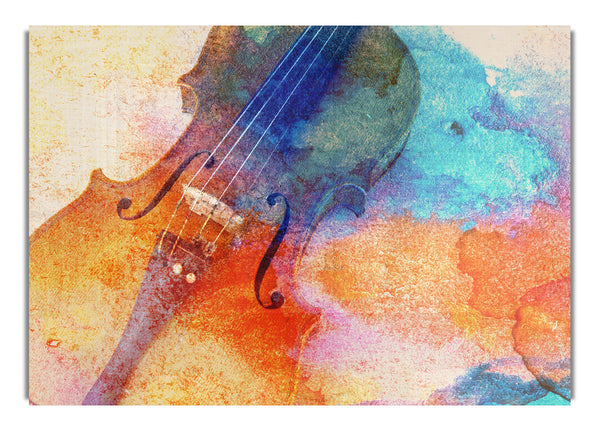 Water colour splash violin