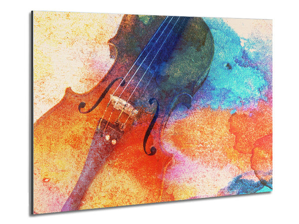 Water colour splash violin