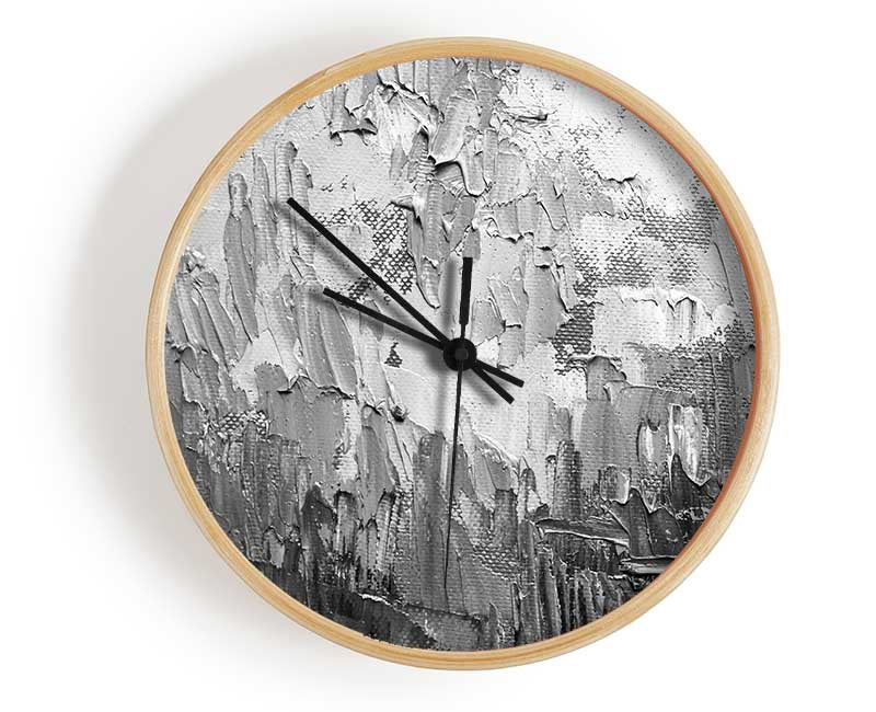 Black and white acrylic textures Clock - Wallart-Direct UK