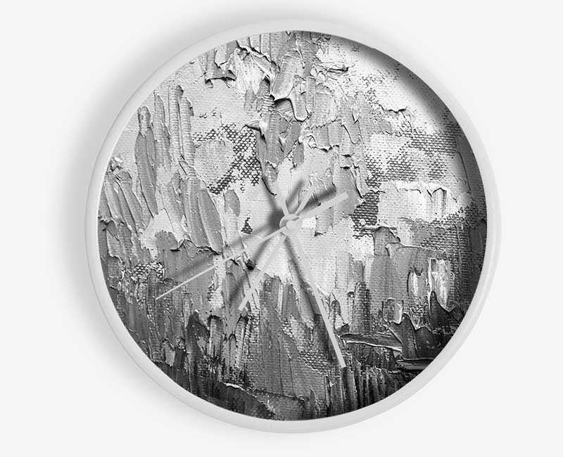 Black and white acrylic textures Clock - Wallart-Direct UK