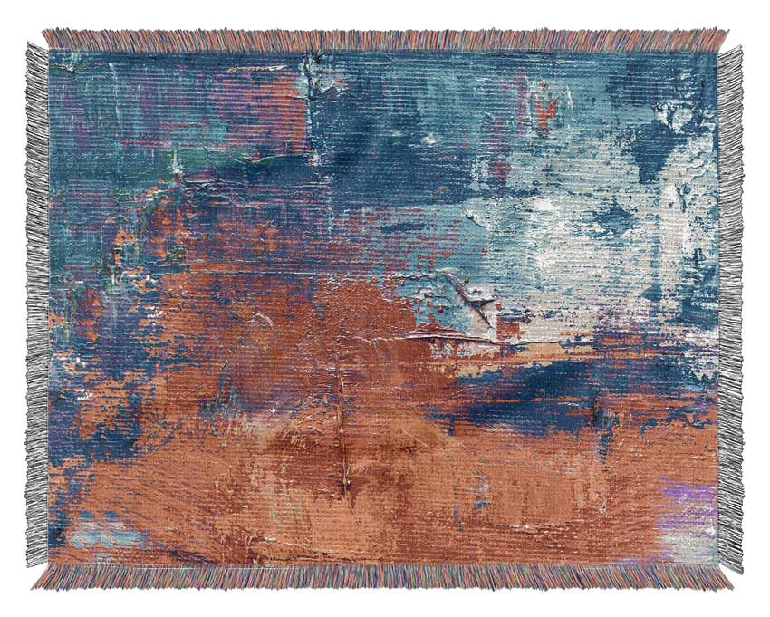 Textured colours on canvas media Woven Blanket