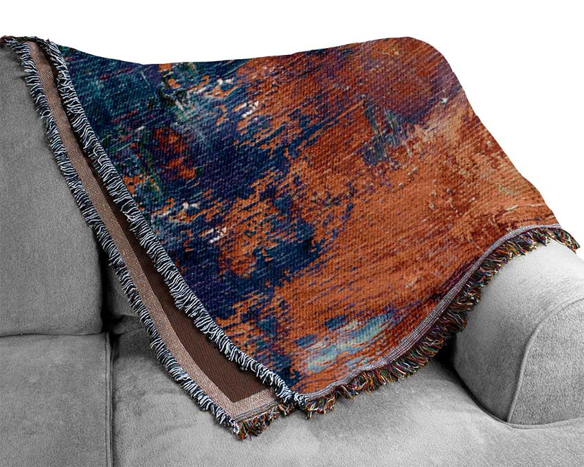 Textured colours on canvas media Woven Blanket