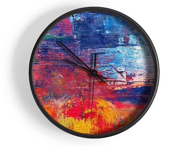 Textured colours on canvas media Clock - Wallart-Direct UK