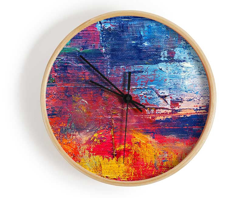 Textured colours on canvas media Clock - Wallart-Direct UK